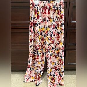 Janie and Jaxk Jack Floral Wide Leg Velor Pants - Red and Yellow